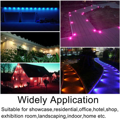 FVTLED LED Deck Lights Kit D61 Φ2.4" Low Voltage WiFi Smart Recessed RGBW Deck Lighting with App/Voice Control, Waterproof IP67 Landscape In Ground Lighting for Outdoor Stairs Steps Floor Decor, Silver