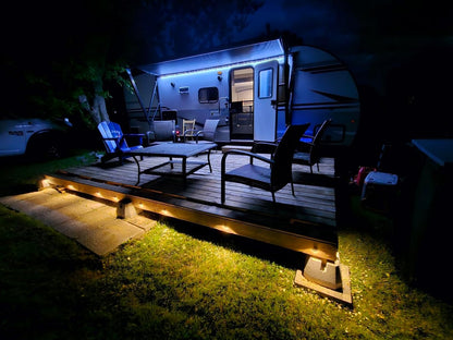 FVTLED WIFI Control Warm White / RGB Low Voltage LED Deck Lights kit Φ1.38 Outdoor Garden Yard Decoration Lamp Recessed Landscape Pathway Step Stair Deck LED Lighting, Black/Silver/Bronze