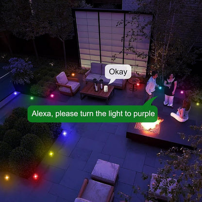 WIFI/Bluetooth 31mm 12V Digital WS2814A IC Pixel Light RGB Symphony Outdoor Christmas Garden Spotlight LED Deck Step Lighting