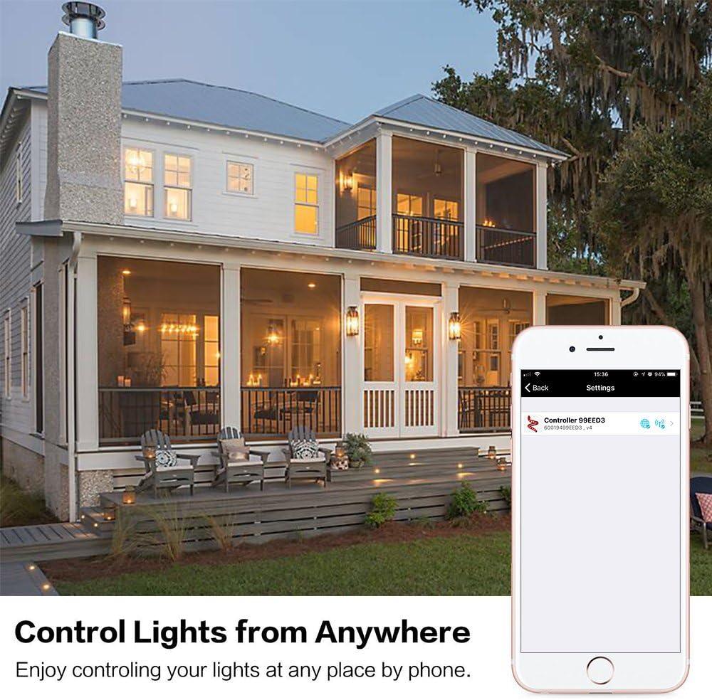 FVTLED WIFI Control Warm White / RGB Low Voltage LED Deck Lights kit D50 Φ1.38 Outdoor Garden Yard Decoration Lamp Recessed Landscape Pathway Step Stair Deck LED Lighting, Black/Bronze