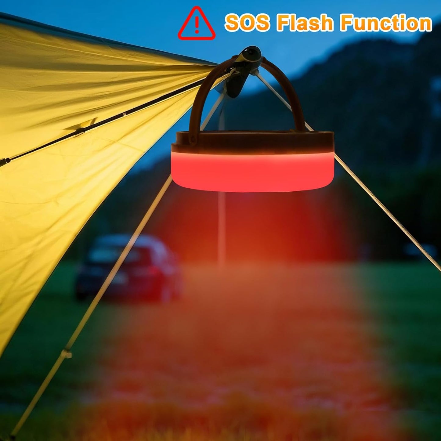 FVTLED Outdoor Solar Camping Light, 10m 20m 100 200 LED RGB Warm white Retractable String Lights, IP65 Waterproof, 10 Lighting Modes + 3 Brightness Levels, For Camping, Tents, Outdoor, Special Events