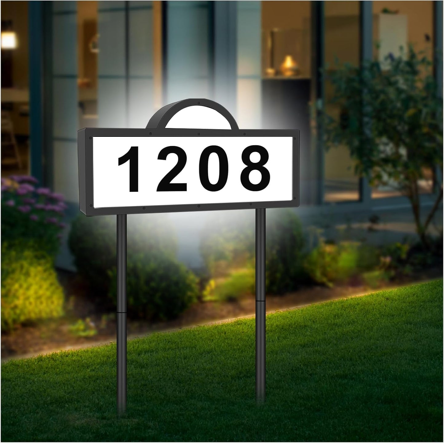 Solar House Humbers for Outside Light Up, Address Signs for House, Cool/Warm White, Address Numbers for House, Illuminated House Numbers, Yard Street Led Sign, IP65 Waterproof, Wall Mounted/In Ground