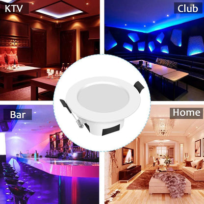 Smart LED Downlights Ceiling Lights Recessed Lighting 3 inch 4 inch, Flush Mount Ceiling Light, Can Lights 5W 9W, RGB Color Changing and 2700-6500K Dimmable CCT Warm White Cool White, for Bedroom, Living Room, Kitchen Lighting Fixtures Ceiling