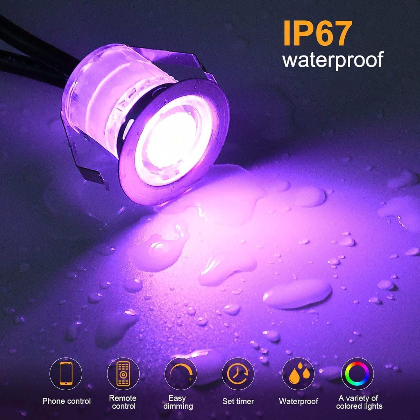 FVTLED LED Deck Lights Kit D30 Φ1.18" Low Voltage WiFi Smart Recessed RGB Deck Lighting with App/Voice Control, Waterproof IP67 Landscape In Ground Lighting for Outdoor Stairs Steps Floor Decor, Silver