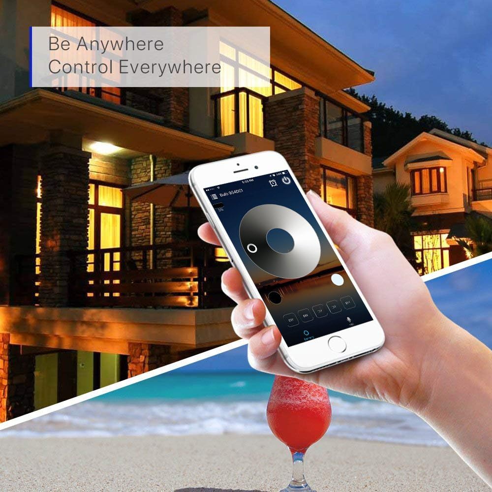 FVTLED WIFI Control Warm White / RGB Low Voltage LED Deck Lights kit Φ1.38 Outdoor Garden Yard Decoration Lamp Recessed Landscape Pathway Step Stair Deck LED Lighting, Black/Silver/Bronze