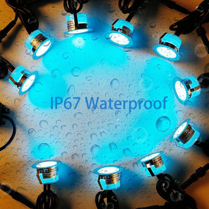 FVTLED LED Deck Lights Kit D61 Φ2.4" Low Voltage WiFi Smart Recessed RGBW Deck Lighting with App/Voice Control, Waterproof IP67 Landscape In Ground Lighting for Outdoor Stairs Steps Floor Decor, Silver
