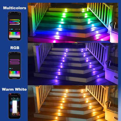 WIFI/Bluetooth 31mm 12V Digital WS2814A IC Pixel Light RGB Symphony Outdoor Christmas Garden Spotlight LED Deck Step Lighting