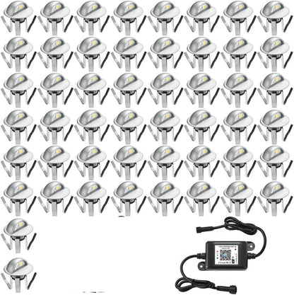 FVTLED WIFI Control Warm White / RGB Low Voltage LED Deck Lights kit Φ1.38 Outdoor Garden Yard Decoration Lamp Recessed Landscape Pathway Step Stair Deck LED Lighting, Black/Silver/Bronze