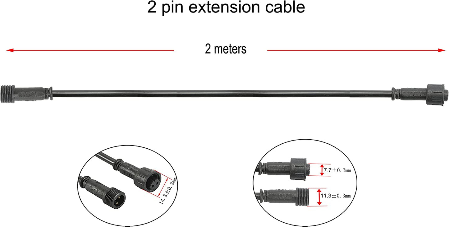 FVTLED Pack of 5, 1m 2m 3m 3.28ft 6.56ft 9.84ft 2Pin 4Pin 5Pin Extension Cable Wire with Male and Female Connectors at Both Ends Only for Single Color LED Deck Light