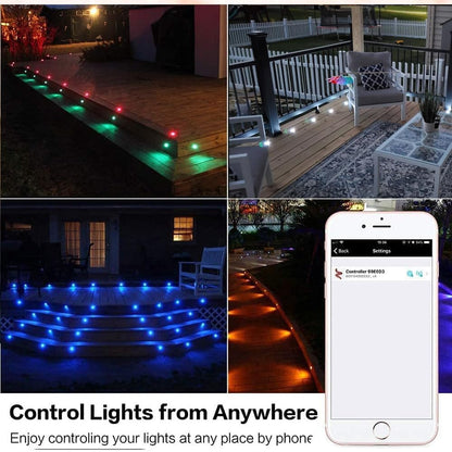 FVTLED LED Deck Lights Kit D61 Φ2.4" Low Voltage WiFi Smart Recessed RGBW Deck Lighting with App/Voice Control, Waterproof IP67 Landscape In Ground Lighting for Outdoor Stairs Steps Floor Decor, Silver