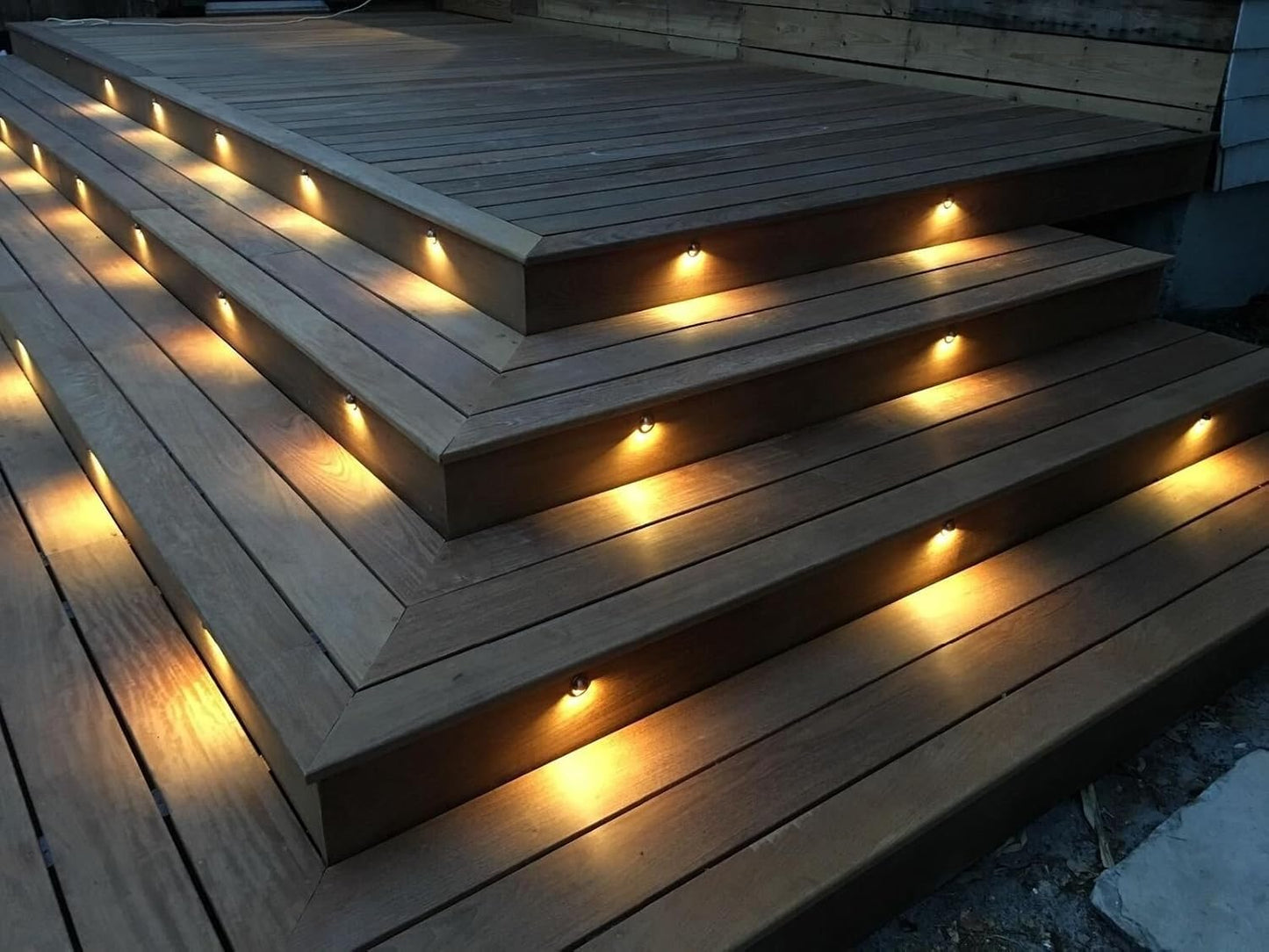 FVTLED WIFI Control Warm White / RGB Low Voltage LED Deck Lights kit Φ1.38 Outdoor Garden Yard Decoration Lamp Recessed Landscape Pathway Step Stair Deck LED Lighting, Black/Silver/Bronze