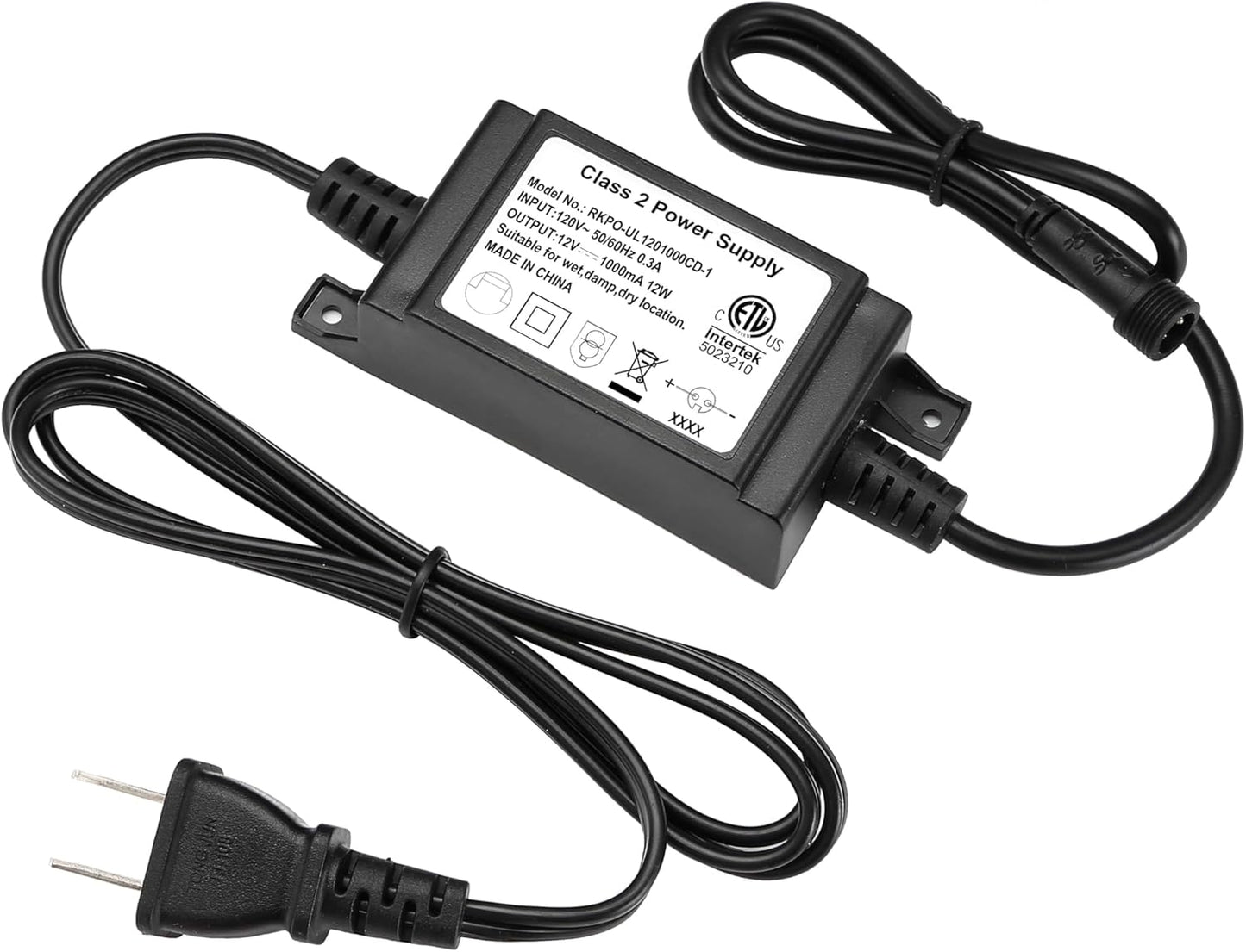 FVTLED Power Adapter, Transformer, Power Supply ETL CE  UKCA GS SAA BS Listed DC 12V 8W 12W 30W 48W US AU EU UK Plug Only Suitable for FVTLED LED Deck Lights Kit