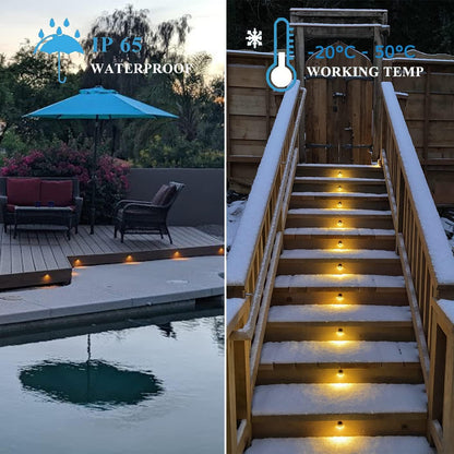 FVTLED WIFI Control Warm White / RGB Low Voltage LED Deck Lights kit Φ1.38 Outdoor Garden Yard Decoration Lamp Recessed Landscape Pathway Step Stair Deck LED Lighting, Black/Silver/Bronze
