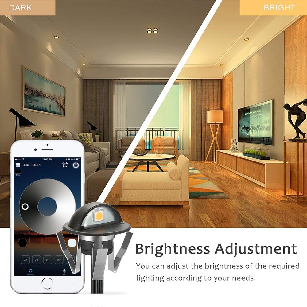 FVTLED WIFI Control Warm White / RGB Low Voltage LED Deck Lights kit Φ1.38 Outdoor Garden Yard Decoration Lamp Recessed Landscape Pathway Step Stair Deck LED Lighting, Black/Silver/Bronze