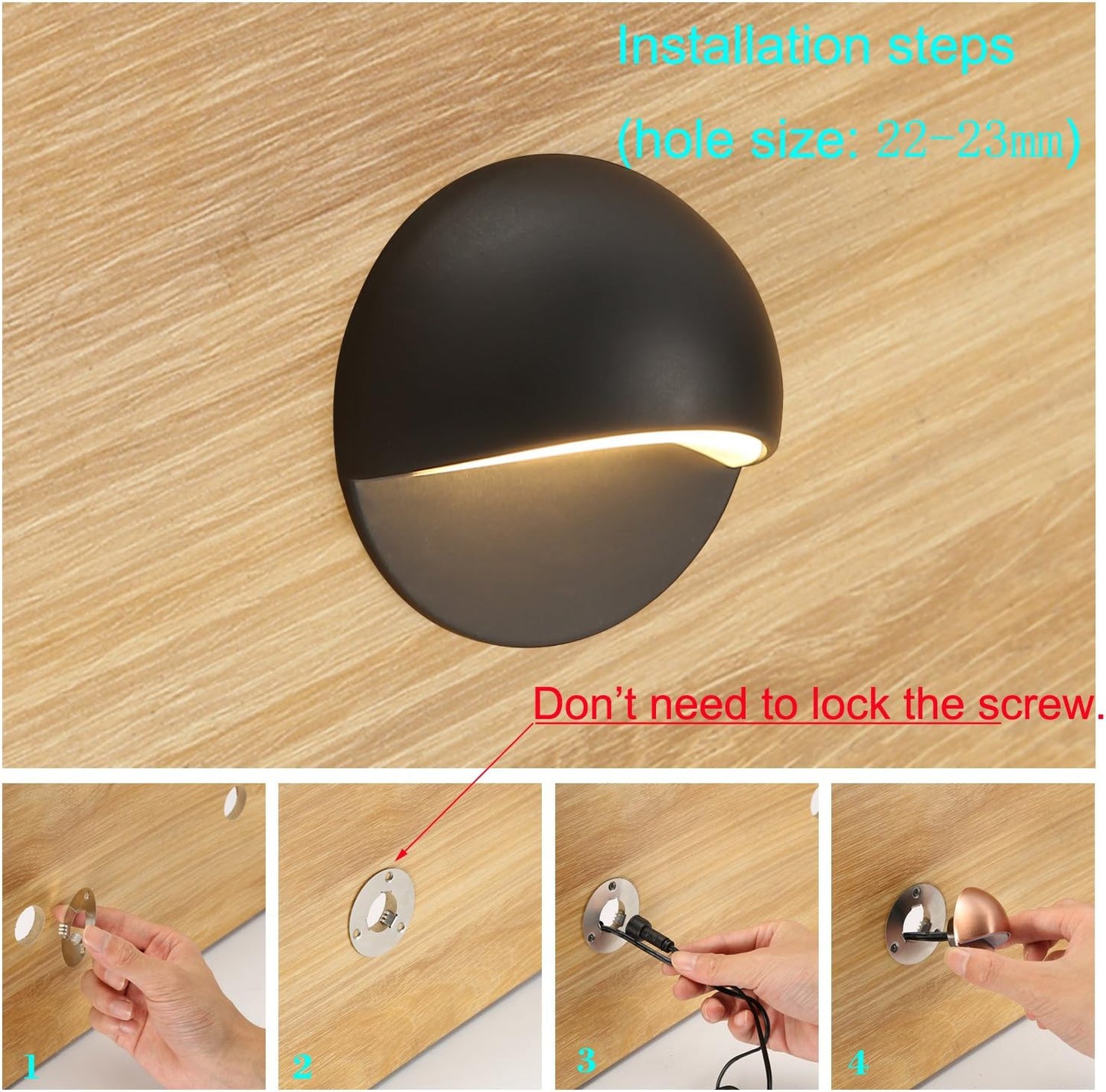 FVTLED WIFI Control Warm White / RGB Low Voltage LED Deck Lights kit D50 Φ1.38 Outdoor Garden Yard Decoration Lamp Recessed Landscape Pathway Step Stair Deck LED Lighting, Black/Bronze