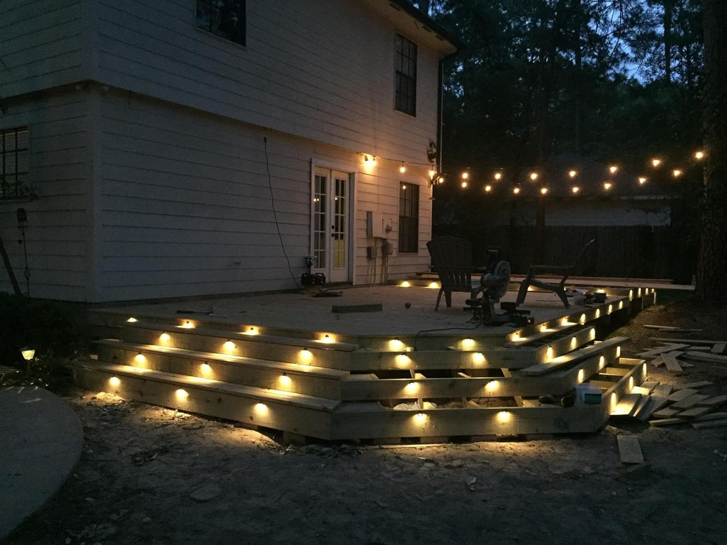 FVTLED WIFI Control Warm White / RGB Low Voltage LED Deck Lights kit Φ1.38 Outdoor Garden Yard Decoration Lamp Recessed Landscape Pathway Step Stair Deck LED Lighting, Black/Silver/Bronze