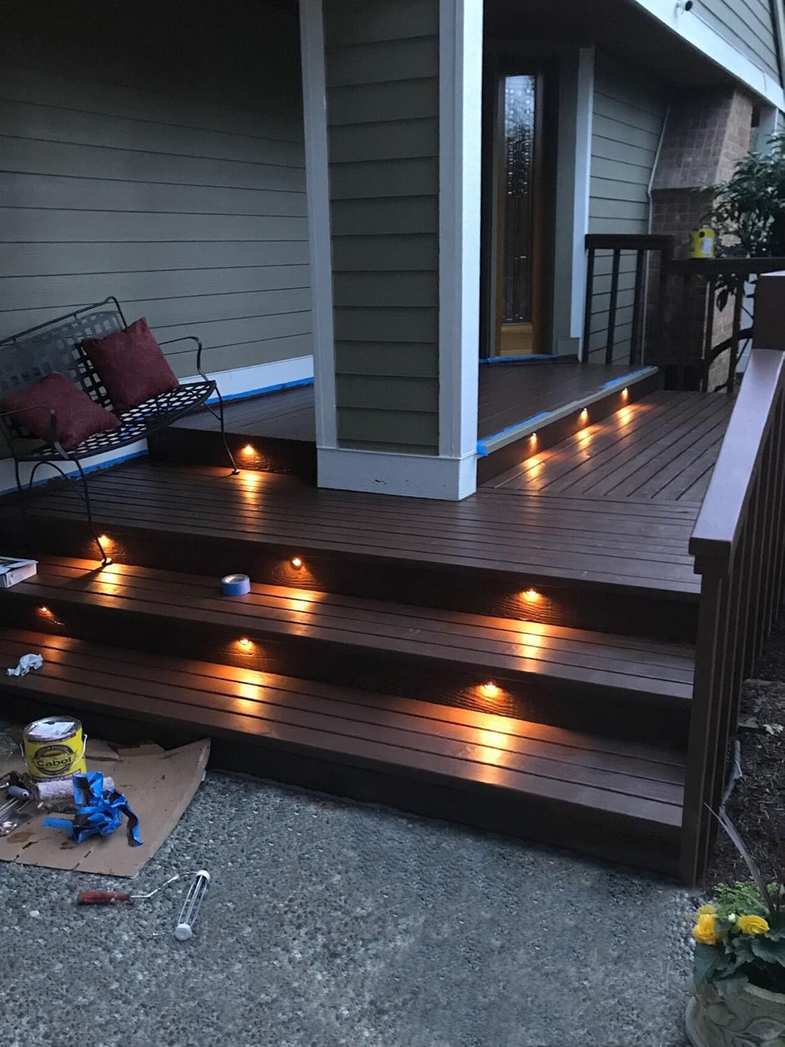 FVTLED WIFI Control Warm White / RGB Low Voltage LED Deck Lights kit Φ1.38 Outdoor Garden Yard Decoration Lamp Recessed Landscape Pathway Step Stair Deck LED Lighting, Black/Silver/Bronze