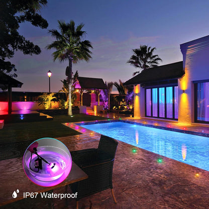 WIFI/Bluetooth 31mm 12V Digital WS2814A IC Pixel Light RGB Symphony Outdoor Christmas Garden Spotlight LED Deck Step Lighting