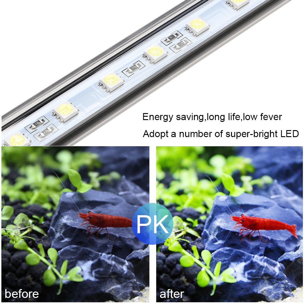 FVTLED Advanced 7-Row LED Aquarium Light, Easy Setup Controller, Auto On Off Full Spectrum Fish Tank Light, 24/7 Lighting Cycle, 8 Colors, 10 Level Dimming, 26W for 18"-24" Freshwater Planted Tank