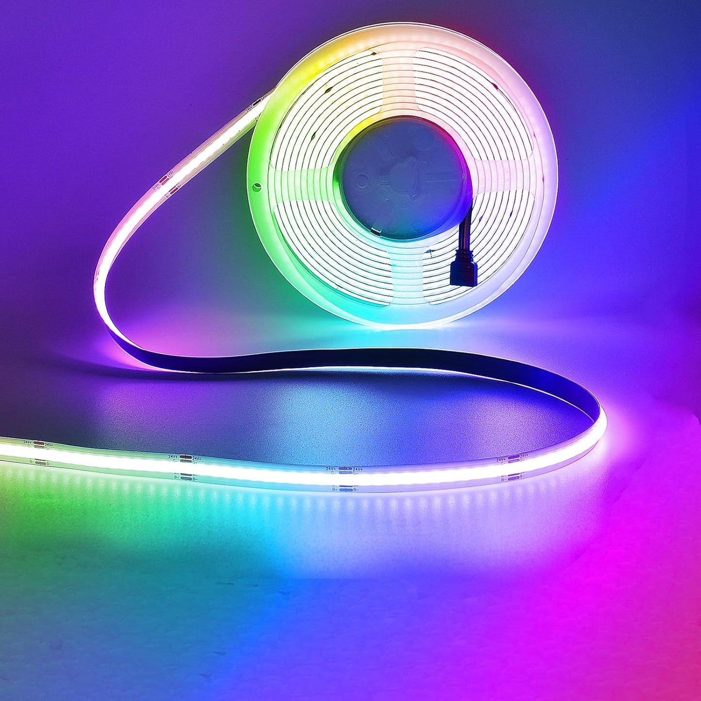 12V/24V RGB RGBW Warm White RGBIC Pixel Colors COB Led Strip Light 16.4ft/5m, 32.8ft/10m, Smart Led Strip Lights Dimmable with APP Control, Music Sync, Alexa/Google Compatible, Flexible Led Tape Light for TV Led Backlight, Room Decor