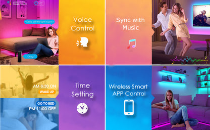 FVTLED WiFi Wireless Controller for LED Strip Lights Warm Cool White RGB RGBW Pixel RGBIC Strip Lights Music Sync Color Changing Bluetooth WiFi Controller, Android iOS , 12V-24V, APP Voice Control, Dimmable, Timing Function