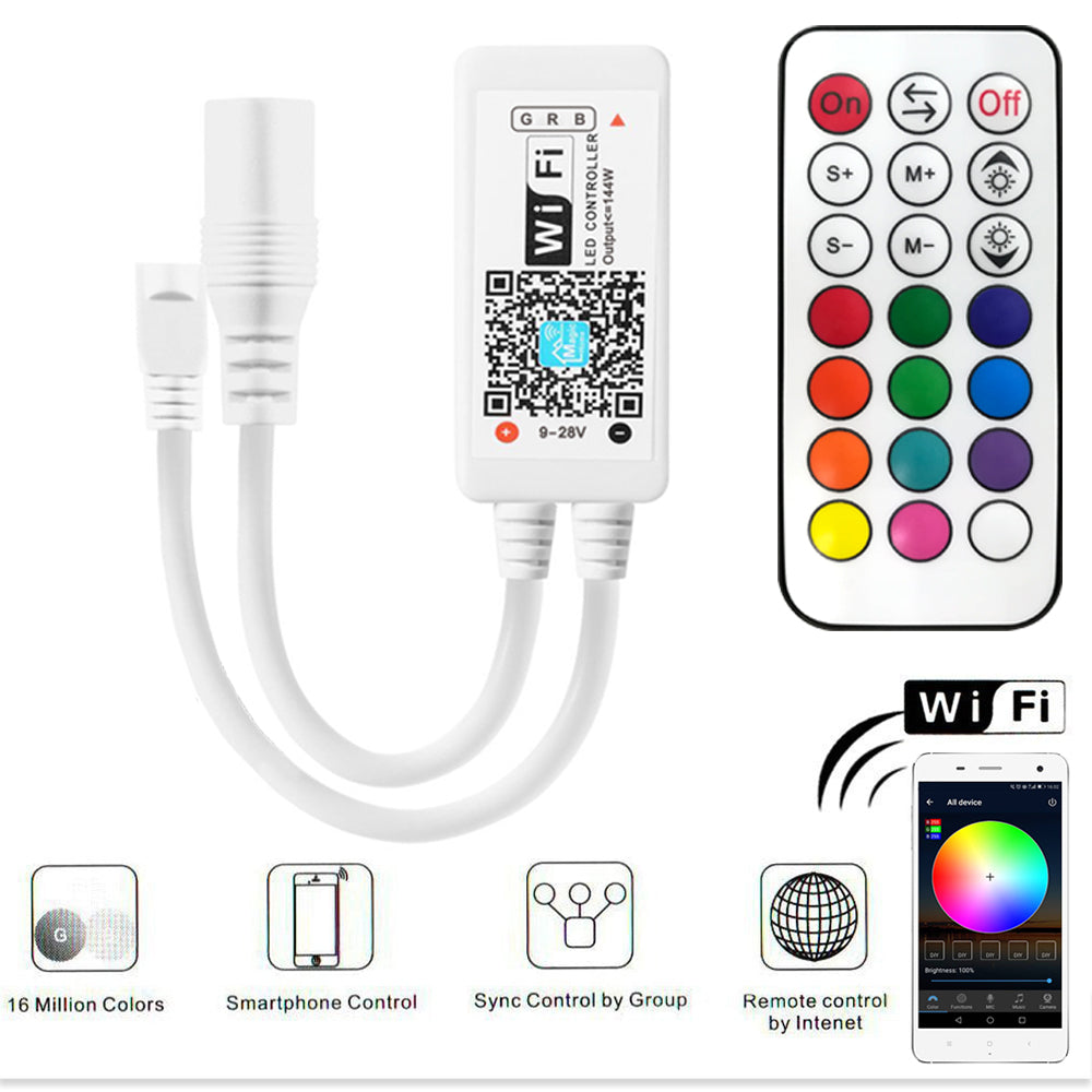 WIFI LED Controller Android IOS Smartphone Magichome APP Single RGB RGBW CCT for LED Light Strip 5V 12V 24V By Alexa Google Home