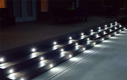 50Pcs/Set Outdoor Terrace LED Deck Stair Step Rail Lights Waterproof Yard Garden Pathway Patio Landscape Lamp