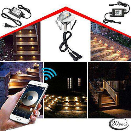 WiFi Deck Lights, Outdoor Recessed Step Stair Blue LED Lighting