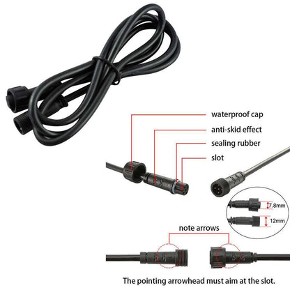 Waterproof Extension Cable Wire Power Cord Male and Female Connectors LED Deck Lights