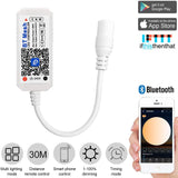 Bluetooth Mesh Dual White Led Controller, Bluetooth/App Smart Led Strip Controller for Warm White/Cool White Strips 5V-24V, CCT Color Temperature Control, Dimming, Group Control, Timing Function