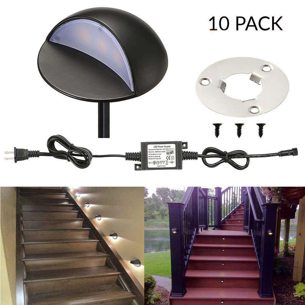 LED Deck Stair Light Kit LED Step Light Wood Recessed Warm White