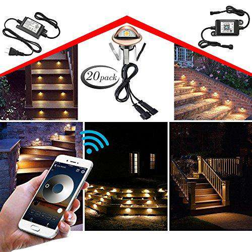 WiFi Deck Lights, Outdoor Recessed Step Stair Blue LED Lighting