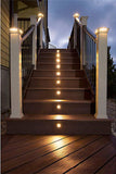 10Pcs Warm White 30mm 12V Outdoor Garden Path Stairs LED Deck Inground Lights
