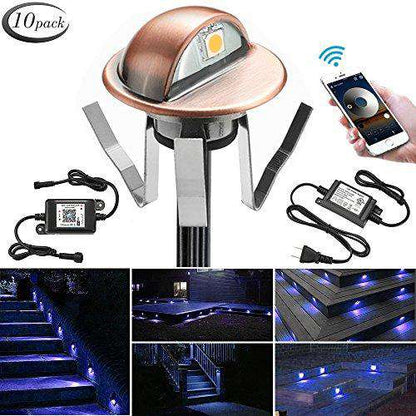 WiFi Deck Lights,LED Deck Lights Kit Outdoor Recessed Step Stair Warm White LED Lighting