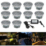 FVTLED Low Voltage 20pcs Multi-color RGB LED Deck Lights Kit 1-3/4" Stainless Steel Recessed Wood Outdoor Yard Garden Decoration Lamp Patio Stairs Landscape Pathway Lighting